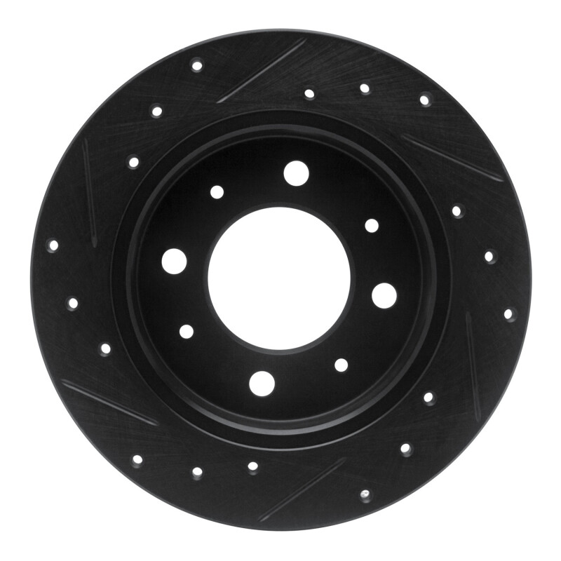 Kia Spectra Brake Rotor (1) - Rear Right - R1 Concepts - Drilled & Slotted - Black - `04-`09